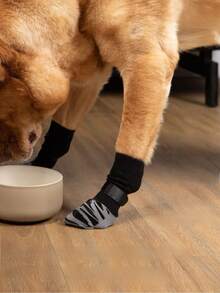 4 Pairs Non-Slip Dog Socks, Shoes And Socks For Medium To Large Dogs, Indoor Pet Socks And Leg Protectors - Black - View 9