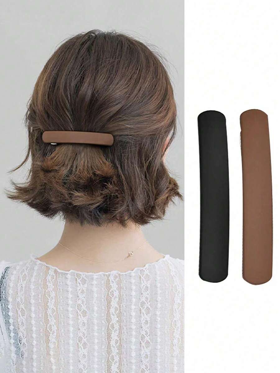 1/2pcs Women's Minimalist Anti-Slip Fashion Hair Clips, Vintage Matte Side Clips, Bangs Clips, Suitable For Summer, Vacation, Travel And Outdoor Activities, Can Be Used As Outfit Accessories And Gifts,Hair Claws - Multicolor - View 1