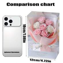 Mini 7-Rose Deluxe Artificial Rose Bouquet Gift Box, Packaged In A Transparent Gift Box With Red Artificial Roses. Ideal As A Party Bridesmaid Gift, Graduation Gift, Valentine's Day Gift, Birthday Gift, New Year's Gift, And Home Decoration. - Mini Bouquets - View 3
