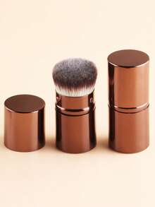 ronshadow 3pcs Makeup Brush Set: Dual-Ended Contour Highlighter Brush + Retractable Powder Brush + Beauty Sponge, Soft Bristles Strong Powder Pickup, Daily Makeup Touch Up Tool - Multicolor - View 6
