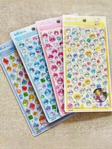 3D Animal Character Crystal Decorative Stickers, Suitable For Scrapbooking, Rewards And Christmas Crafts - Multicolor - View 3