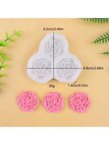 牡丹玫瑰花 3D 矽膠模具，DIY 樹脂環氧樹脂黏土手工藝模具 - 花朵 - 查看 2