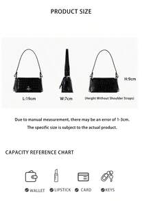 Vivienne Westwood Crocodile Pattern Embroidery Ladies Shoulder Bag 4603000WW L0098 - 黑色4603000WW L0098 - 查看 10