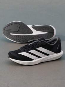 Adidas Giày chạy bộ ADIZERO BK, thoáng khí, giảm sốc, dành cho nam và nữ, sử dụng trong nhà/ngoài trời, chạy đường dài JP6528 - Đen và trắng - Xem 3