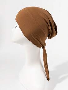 Awegeo Soft Stretchy Tie Back Turban Headwrap For Women, Middle Eastern Style Muslim Hijab Cap, Elastic Chemo Headwear Sleep Cap For Hair Care - Multicolor - View 12