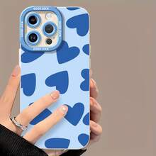 Funda para teléfono con diseño de corazones azules, compatible con fundas para teléfonos , Apple, VIVO, OPPO, , Transsion, ,  y Honor. Hecha de material TPU, tiene protección contra golpes y caídas. Es un excelente regalo para amigos y familiares. - Blanco - Ver 6