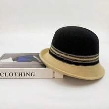 1 Pc 2024 Autumn/Winter New Elegant Retro Turn Up Brim Bucket Hat, Chic British Style Compact Look For Women Winter Outfits - Multicolor - View 24