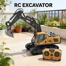 Remote Control Excavator, Dump Truck And Loader Toy Set, Suitable For Boys 6 Years And Above, Equipped With Metal Bucket And Lights, Ideal Gift For Children (Halloween/Christmas) - Multicolor - View 8