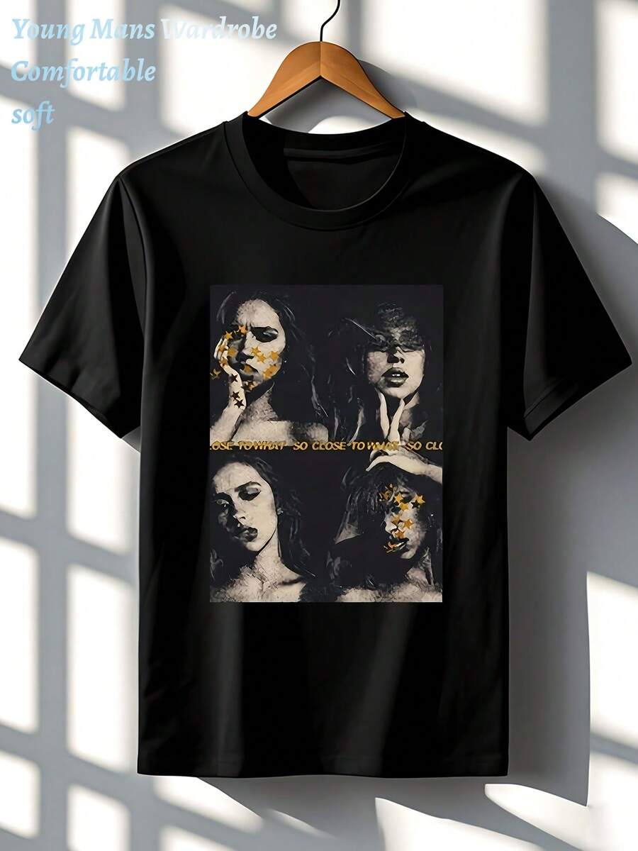 Men T-Shirts - 黑色 - 查看 1