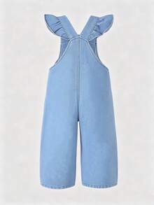 Baby Girl 6M-3T Denim Overalls, Denim Jumpsuit, Cartoon Rabbit Overalls, Toddler Casual Pants, Cute Baby Long Pants, Breathable, Suitable For Daily Outdoor Photography - Blue - View 11
