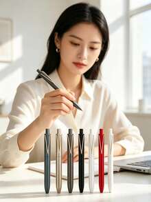 Gold High-End V-Shaped Hook Office Pen, High-Quality Business Advertising Neutral Pen, Student Pen, Signature Pen, Multi-Color Pen - A - View 11