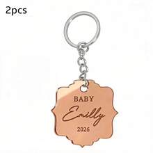 Gold Mirror Acrylic Personalized Name Baptism Favor Tags Keychain, Gold Acrylic, Chocolate Favor, Mirror Label, Luxury Cross Favor, "Mi " Label, Personalized Gift Label - Multicolor - View 12