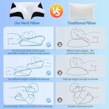 Butterfly Sleep Memory Neck Pillow Slow Rebound Comfortable Memory Foam Sleep Pillow Cervical Orthopedic Neck Massage Bed Pillow - 黑色 - 查看 6