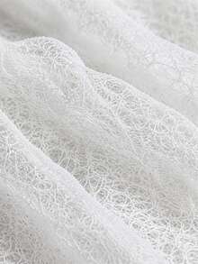 Tela de encaje de malla calada marrón, tejido de red de punto abierto suave y ligero, tela de encaje transparente y transpirable para vestidos de mujer, blusas, faldas, velos de novia, prendas hechas a mano DIY y material de costura para decoración del hogar - 1 - Ver 5