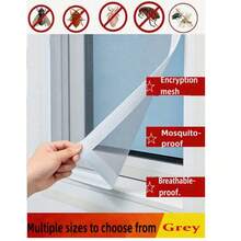 1 pieza Malla autoadhesiva para ventana, red invisible anti-insectos para uso doméstico en verano, fácil instalación, malla de fibra de vidrio gris para mosquitos y moscas - Ventana de malla gris con borde blanco - Ver 10