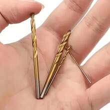50pcs Mini Titanium Coated High-Speed Steel Drill Bit Set With, Applicable To 100 Countries Straight Spiral, Circular Shaft Twist Drill Bit, Durable Steel Material For Wood, Metal, Plastic Drilling With Multiple Sizes Family - A - View 8