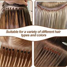 Kit de herramientas para extensiones de cabello, 100 piezas de cuentas de silicona, 2 ganchos de ganchillo, 2 pinzas de pico de pato, para accesorios de herramientas de peinado profesional - Ver 11