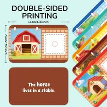 Animal Flash Cards For Toddlers, Montessori Matching Game,Educational Alphabet Vocabulary Learning Toy,Cartoon Zoo Puzzle,Back To School,Birthday Gift - 彩色 - 查看 9