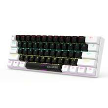 Teclado Gaming CHANGXIE G61, Teclado USB con Cable, 61 Teclas con Retroiluminación RGB, Teclado Mecánico Mini Compacto Portátil para Computadora de Oficina, Interruptor Azul, Compatible con Windows, Tableta, Laptop y Juegos - 61 Negro - Ver 13