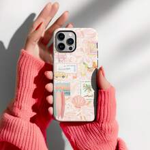 Blue Ocean Collage Aesthetic Phone Case, Marine Life Shell Jellyfish Phone Case, Suitable For IPhone16 15 14 IPhone13 Pro Max Plus 12 11 - 白色8 - 查看 2