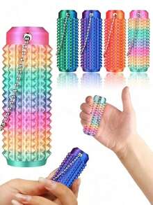 Adult Stress Relief Hand Massage Toys, Help Relax Muscles And Relieve Stress, Portable 3D Printed Breathable Keychain Pendant Tactile Tool With Textured Bumps And Ventilation Holes, Suitable For Office, Travel, Outdoor, Back To School - A - View 10