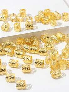 60個金色髒辮髮環，夏季髮飾，龐克街頭嘻哈節慶女性髮夾，編髮裝飾，海灘度假髮飾，Y2K髮夾，頭飾，波希米亞風 - 查看 5