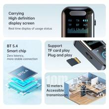 KZ 4-in-1 Bluetooth 5.4 Audio Receiver Transmitter 3.5MM AUX TF Card Stereo Music LED Display Wireless Adapter Dengan Mic Untuk Mobil, TV, PC - Hitam - View 10
