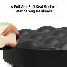 Taburete multiusos para el hogar con ruedas, asiento giratorio para manicura, pedicura, costura y taburete de aprendizaje para caminar para bebés - Estilo pan negro - Ver 8