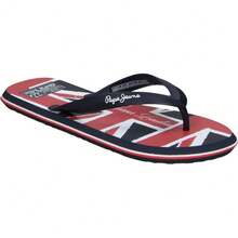 PEPE JEANS | Pepe Jeans Women's Flip Flops – Navy Blue Flip Flops With Union Jack – Summer Pool Flip Flops – Slip-On – Pool – Beach – Sea – Comfortable – Model PMS700014-595 - Navy Blue - View 2
