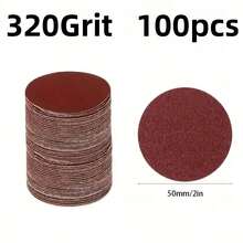 100片 2英吋氧化鋁砂紙 60-3000號，附電動旋轉工具安裝接頭，耐用居家拋光套組，適用於木工、金屬、汽車、家具、木工工具、汽車拋光、精密拋光 - 紅色 - 查看 19