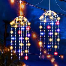 Charming Hanging Jellyfish Solar Decorative Lights, 8 Modes With Automatic Sensor, Includes Hook, Suitable For Trees, Porches, Camping And Holiday Gifts - Jellyfish - View 3