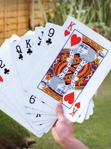 1 Set Of Super Creative Playing Cards,Giant Playing Cards,Large Size Playing Cards,Suitable For Use In Family Parties,Leisure Entertainment,Gatherings,Magic Shows And Other Scenes,Cruise,Vacation,Travel Essentials,Party Favors And Birthday Gift - Multicolor - View 2