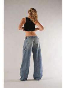 Jeans For Women,Revice Retro Street Style Hot Girl High-Waisted Design Washed Blue Jeans For Women Y2k, Pants For Women,Summer Outfits For Women - 水洗藍(現貨) - 查看 3