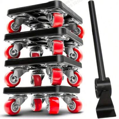 5-In-1 Furniture Moving Tool Set, 360° Rotating Wheel Furniture Sliders, Heavy Duty Furniture Dolly Suitable For Moving Heavyweight Furniture, Refrigerator, Sofa, Bed, Cabinet, Easy To Use, Labor-Saving, Applicable For Home, Office And Moving Company