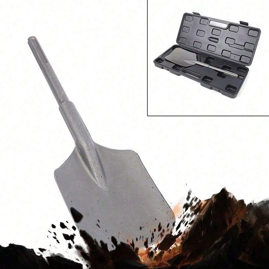 5-Pit Shovel Chisel Bit With Storage Box, Hammer Shovel, Clay Spade Chisel Bit - Silver+Black - View 1