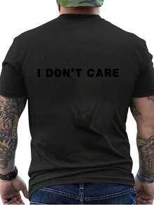 Nueva camiseta casual estampada% algodón - Camiseta para hombre con estampado I Don'Care - Estilo vintage audaz y llamativo, con unónico estampado de eslogan, transpirable y que absorbe la humedad, de% poliéster, cuello redondo y manga corta, adecuada para deportes de verano, estilo-hop y uso casual diario - Unisex. - Blanco - Ver 8