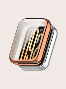 1pc Women/Men Plain Electroplated Full Coverage TPU Protective Case Compatible With Xiaomi Smart Band 10 Pro Smartwatch Anti-Scratch Shockproof Bumper Shell Cover - Smart Band 10 Pro - View 15