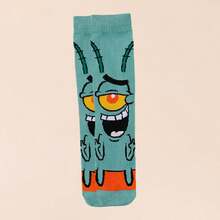 SpongeBob SquarePants 1Pair Random SquarePants Cartoon Crew Socks, For Streetwear & Casual Looks, Cute For School Uniform & Daily Wear - Multicolor - View 13
