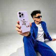 This World Cup-Themed Smartphone Case With A Soccer Pattern Is Perfect For Everyday Use, Watching Soccer Matches, Outdoor Sports, And As A Gift. - Purple - View 1