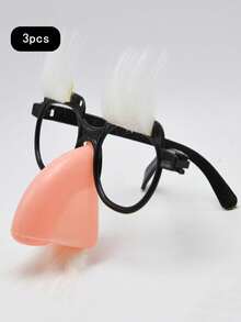 1-6pcs Funny Retro Black & White Mustache Plastic Nose Glasses, Birthday Party Magician Prank Masquerade Decorations - Multicolor - View 20