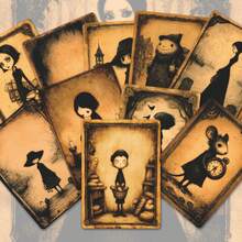49pcs Gothic Style Character Postage Stamp Stickers, Vintage Card Face, Scrapbook, Notebook, DIY Water Bottle Decorative Stickers, Wholesale - Multicolor - View 3