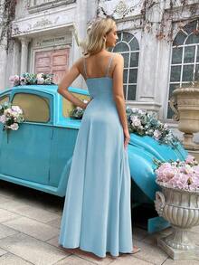 Vestido de noche formal de primavera 2026 para mujer, elegante, vestido largo de graduación, boda,, cóctel, dama de - #0 Azul claro - Ver 10