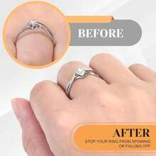 5/1pc Ring Size Adjuster, Loose Ring Protector, Suitable For Any Ring, Never Slips Or Rotates, Invisible Ring Adjuster With Transparent Spiral Spring, Resizing Tool, Diamond Ring Wrapping And Anti-Slip Protective Sleeve. - Multicolor - View 5