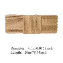 Rascador para Gatos de Cuerda de Sisal Natural, Juguete DIY, Protector de Muebles, Poste Rascador - Diseño de Árbol de Cuerda para Gatitos y Gatos - 4 mm-50 m - Ver 8