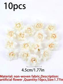 10/30入 1.77吋人造春夏DIY裝飾花頭,絲綢仿製玫瑰花頭。適用於婚禮與訂婚花卉裝飾、DIY手工藝、居家飾品、花環與花束製作、桌面中心裝飾、新娘花束及手腕花飾。女性完美禮物,適合四季使用 - 彩色 - 查看 13