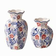 Vintage blau-weiße Porzellanvase, chinesischer Stil Hochwertige Keramik Blumenvase, Heimdekoration Mittelpunkt für frische Blumen, geeignet für Wohnzimmer und Eingangsbereich - Vase - Übersicht 8