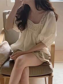 Women Blouses & Shirts - Apricot - View 1