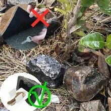1個裝（含石頭與底座）仿真岩石隱藏鑰匙盒，仿石鑰匙收納盒，適用於地圖藏寶或戶外鑰匙存放 - 彩色 - 查看 7