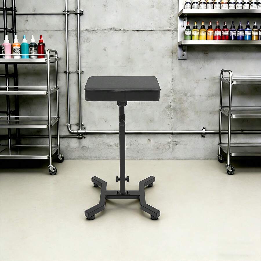 Adjustable Height Salon Armrest Stand With PU Sponge Pad, 27.56-38.98in, For Tattoo Nail Tech - Black - View 1