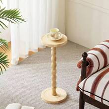 1PcModern Round Wooden Side Table, Wooden Tea Table, Wooden Coffee Table, Small End Table, Multi-Functional Base Coffee Table For Living Room, Wooden Plant Stand, Home Decor Furniture, Suitable For Living Room, Bedroom, Bedside Flowers, Garden - Multicolor - View 7